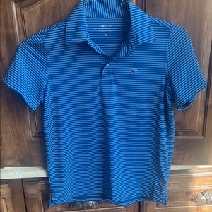 Vineyard Vines Kids Polo in Blue and White Stripes